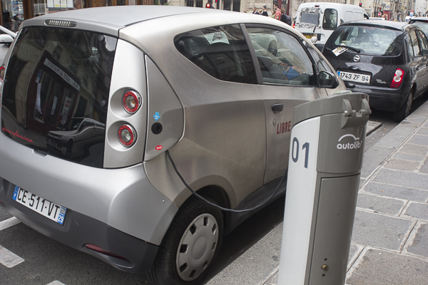 French electric car charging station