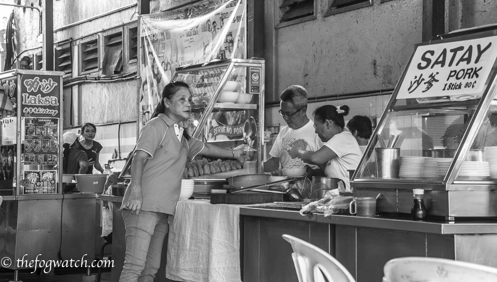 Food stand in Kuching, Malaysia